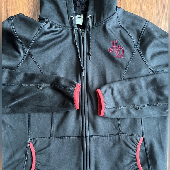 Harley-Davidson Black Fleece Lined Full Zip Hoodie Women’s Size XL NWT - Picture 2 of 7
